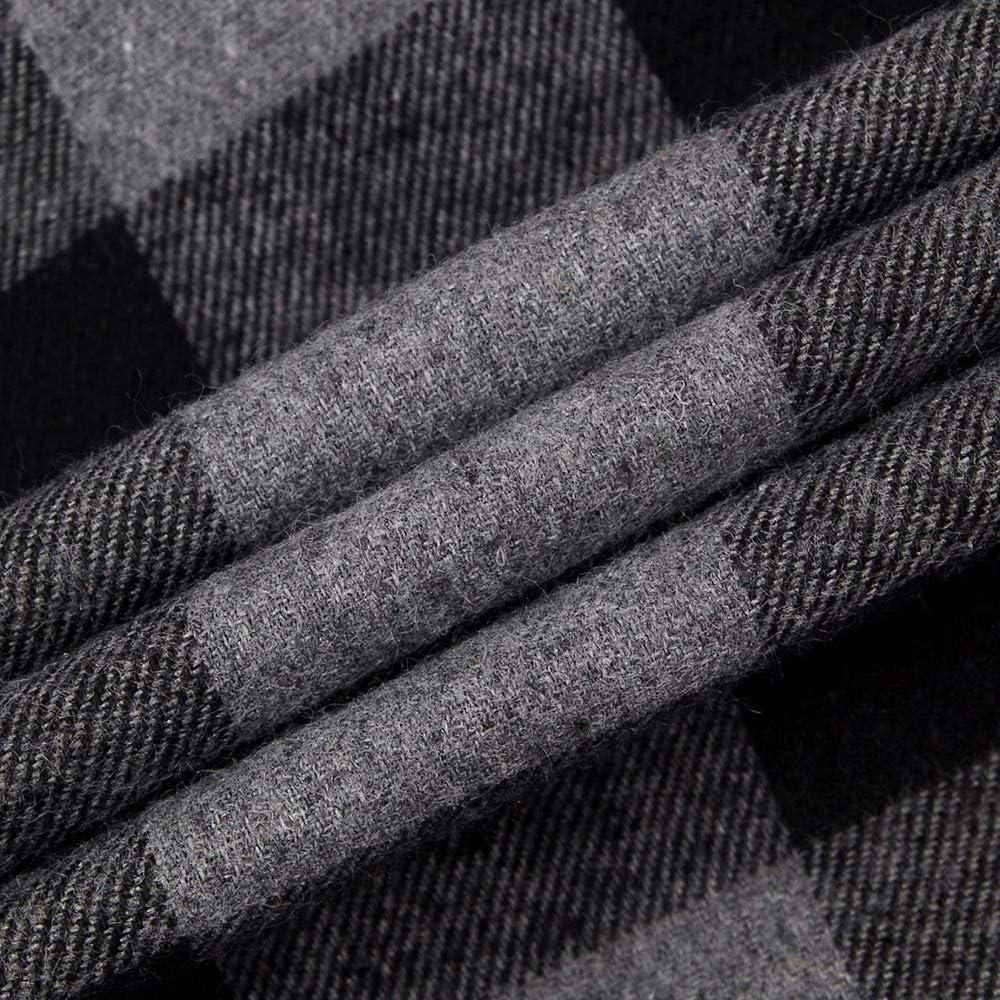 imageAlimens ampamp Gentle Mens Button Down Regular Fit Long Sleeve Plaid Flannel Casual ShirtsGrey Black Plaid