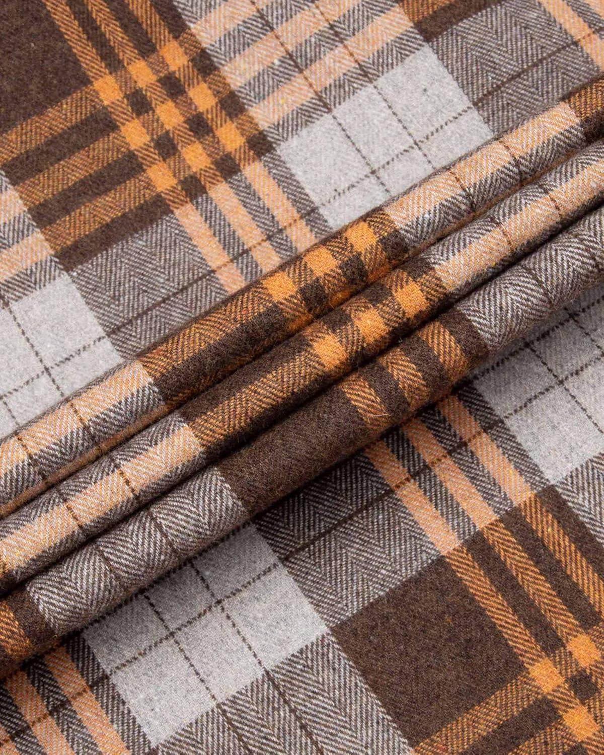 imageAlimens ampamp Gentle Mens Button Down Regular Fit Long Sleeve Plaid Flannel Casual ShirtsLight Brown Yelaid