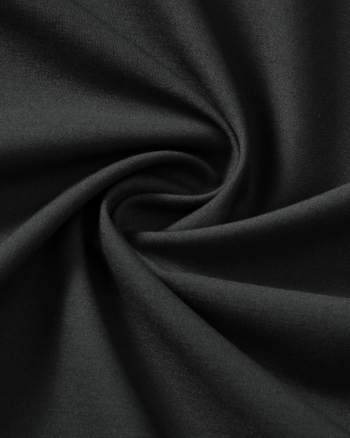 imageAlimens ampamp Gentle Mens Dress Shirts Long Sleeve Stretch Wrinkle Free Business Casual Button Down ShirtBlack