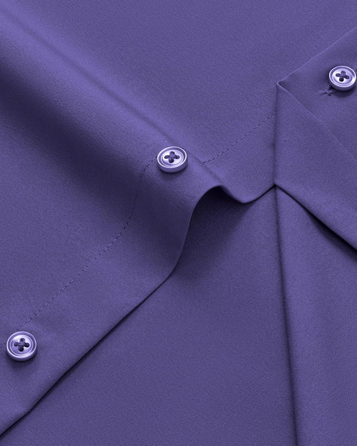 imageAlimens ampamp Gentle Mens Dress Shirts Stretch Long Sleeve Wrinkle Free Business Casual Button Down Shirt for WeddingPurple