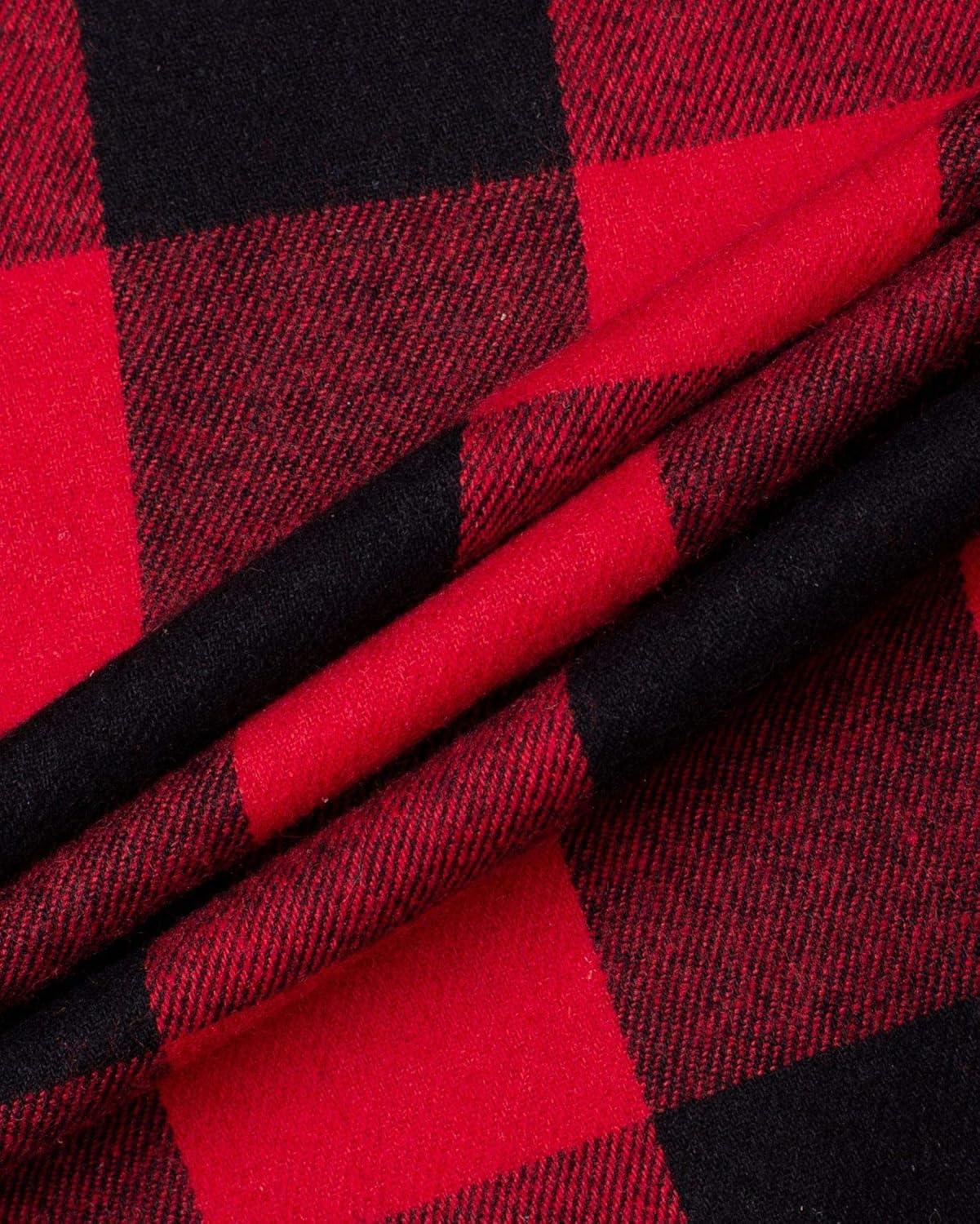 imageAlimens ampamp Gentle Mens Heavyweight Flannel Plaid Pajama Pants Adjustable Waistband Lounge Sleep Pants Color AdjustableRedampampBlack Size Large