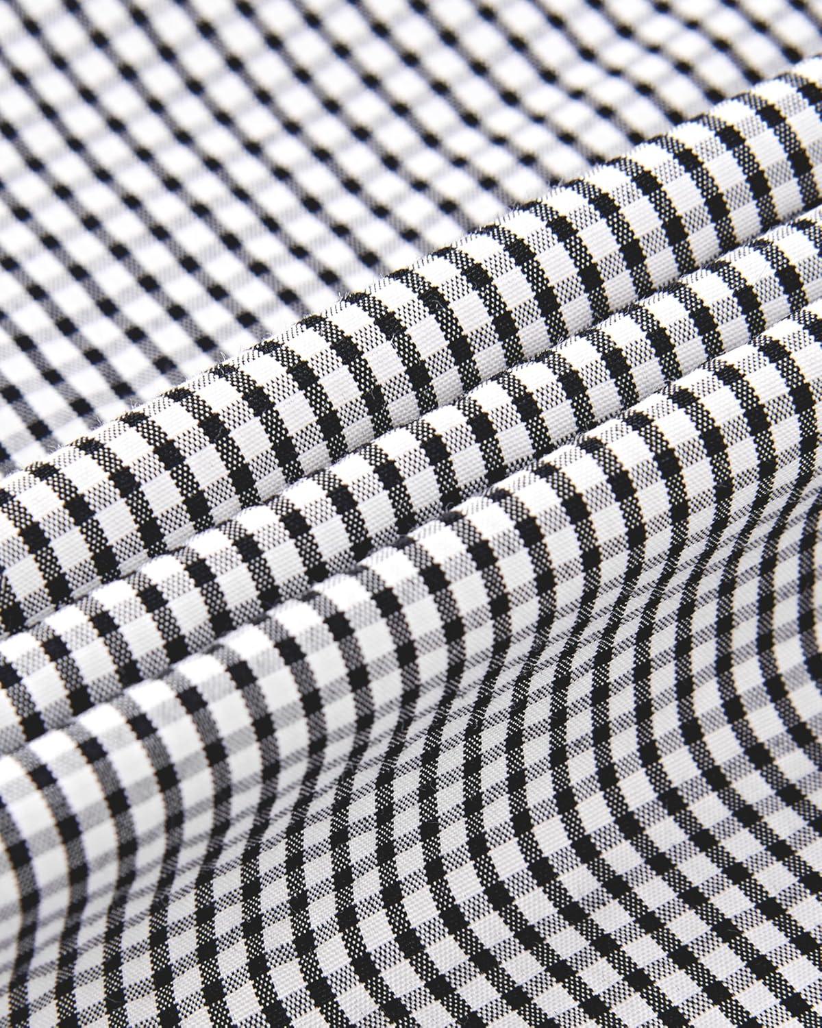 imageAlimens ampamp Gentle Mens Plaid Button Down Shirts Cotton Long Sleeve Dress Shirts Regular Fit Gingham ShirtsBlack Gingham