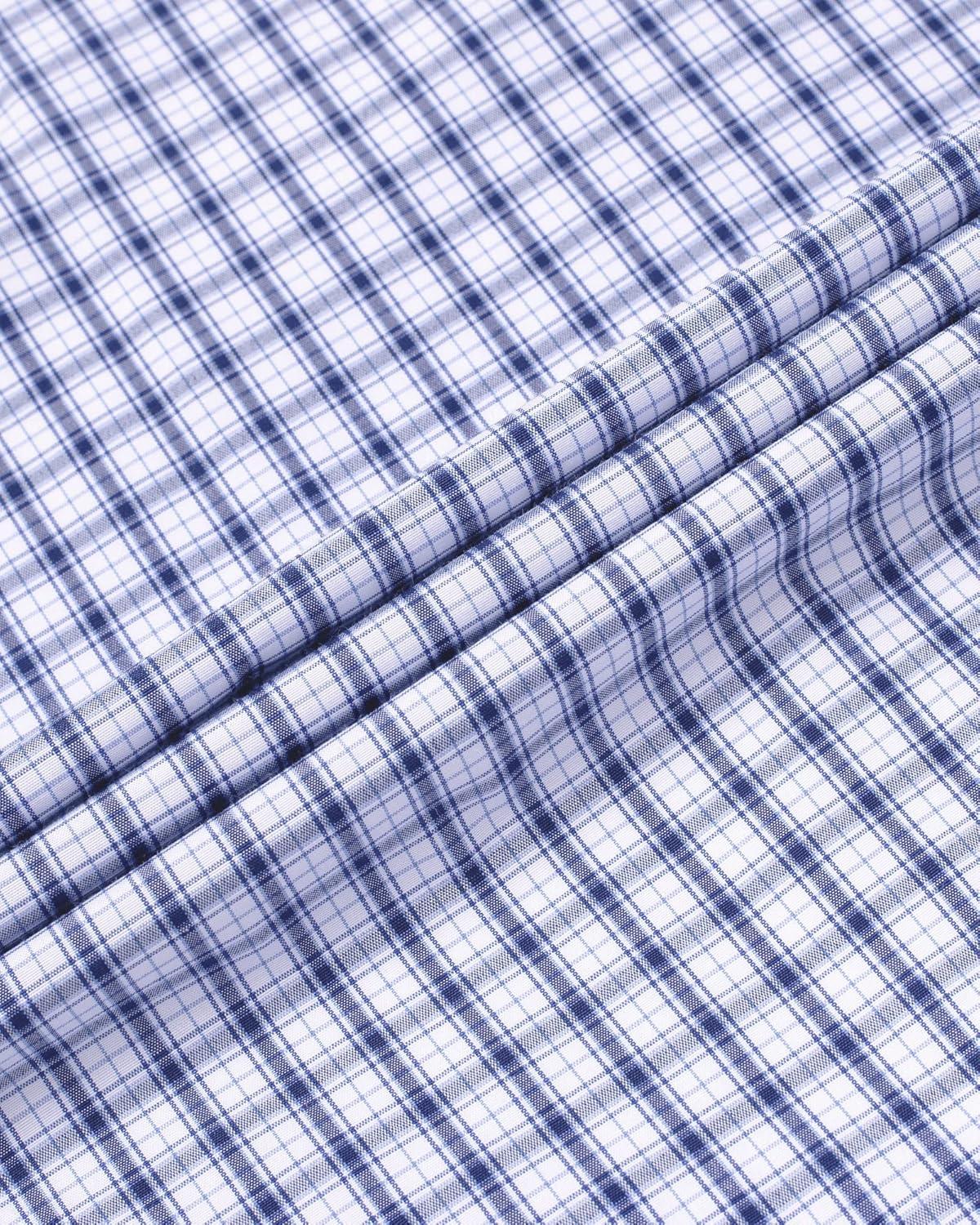 imageAlimens ampamp Gentle Mens Plaid Button Down Shirts Cotton Long Sleeve Dress Shirts Regular Fit Gingham ShirtsBlue Gingham