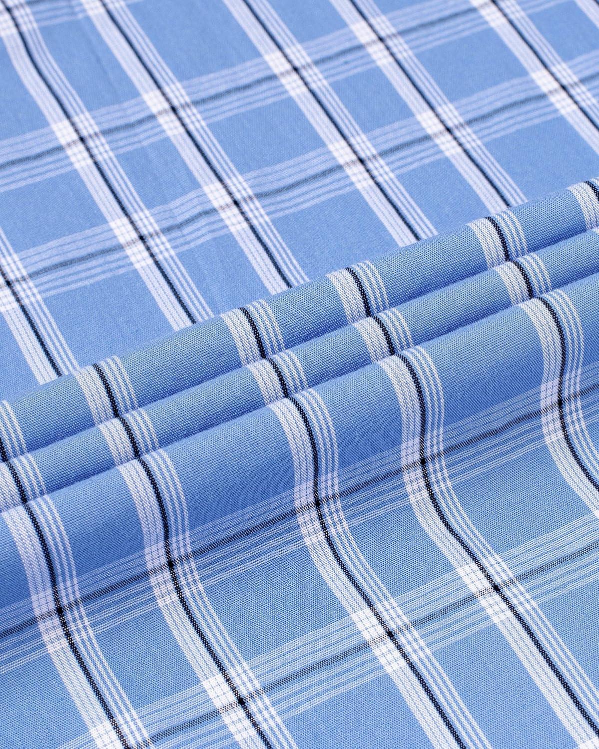 imageAlimens ampamp Gentle Mens Plaid Button Down Shirts Cotton Long Sleeve Dress Shirts Regular Fit Gingham ShirtsBlue Large Plaid