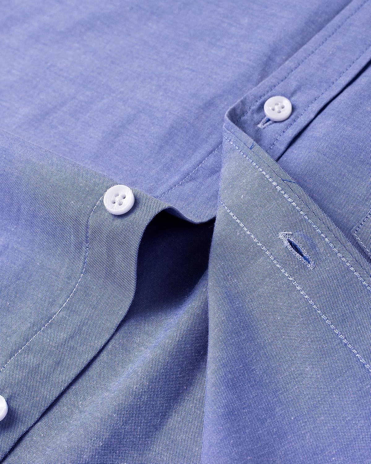 imageAlimens ampamp Gentle Mens Solid Oxford Shirt Long Sleeve Dress Shirt Work Casual Button Down Shirts with PocketAroyal Blue