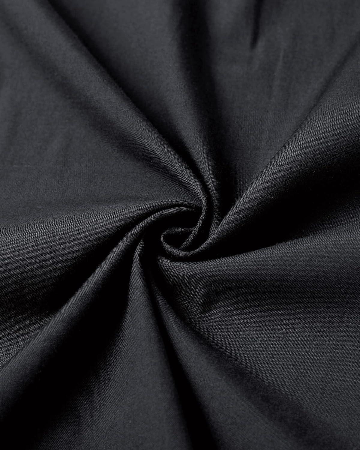 imageAlimens ampamp Gentle Mens Solid Oxford Shirt Long Sleeve Dress Shirt Work Casual Button Down Shirts with PocketBlack