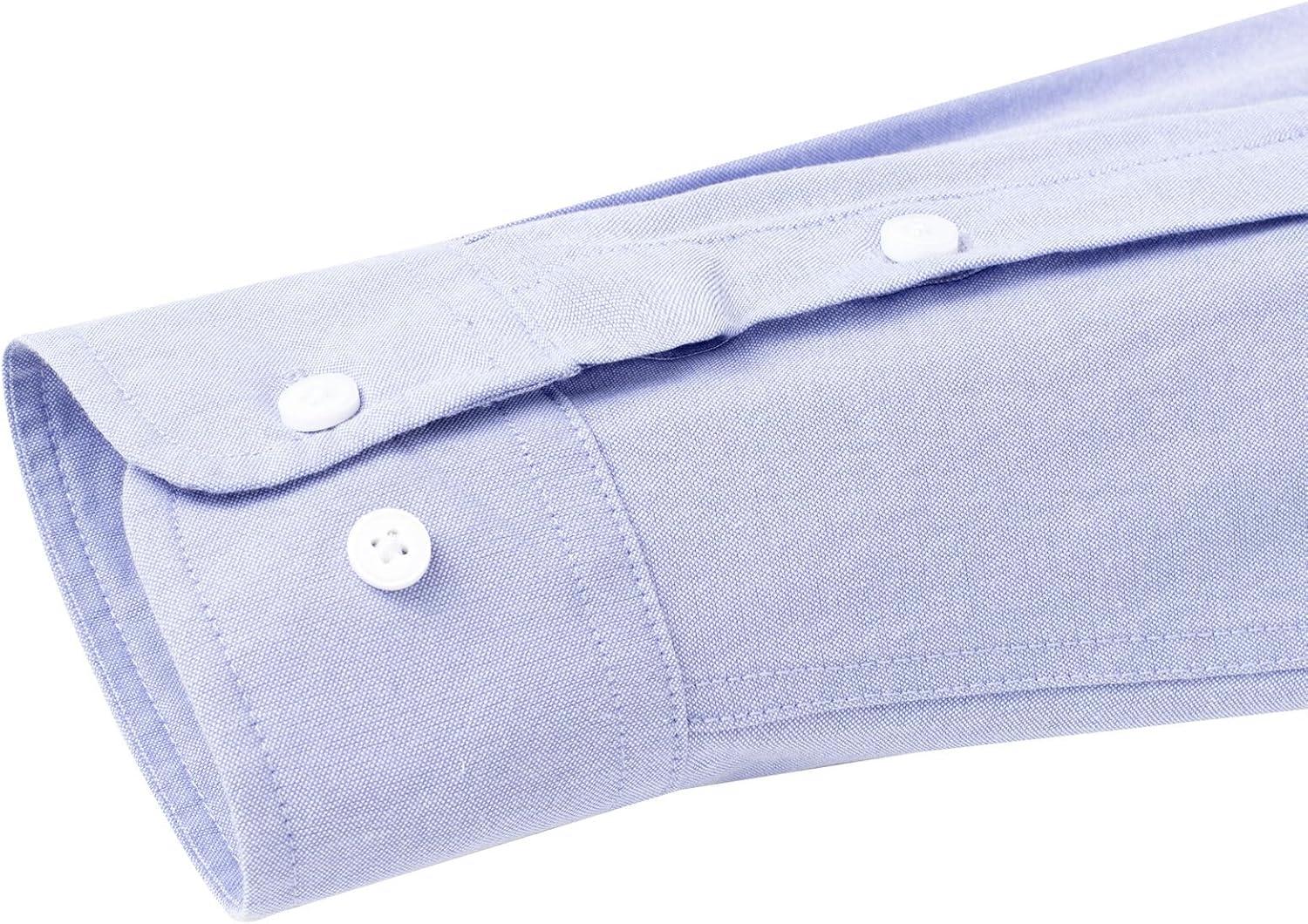 imageAlimens ampamp Gentle Mens Solid Oxford Shirt Long Sleeve Dress Shirt Work Casual Button Down Shirts with PocketBlue Purple