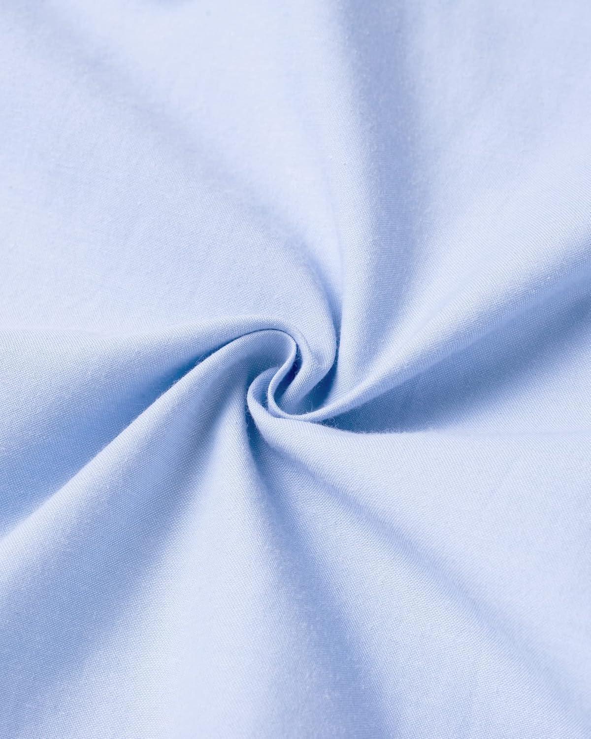 imageAlimens ampamp Gentle Mens Solid Oxford Shirt Long Sleeve Dress Shirt Work Casual Button Down Shirts with PocketLight Blue