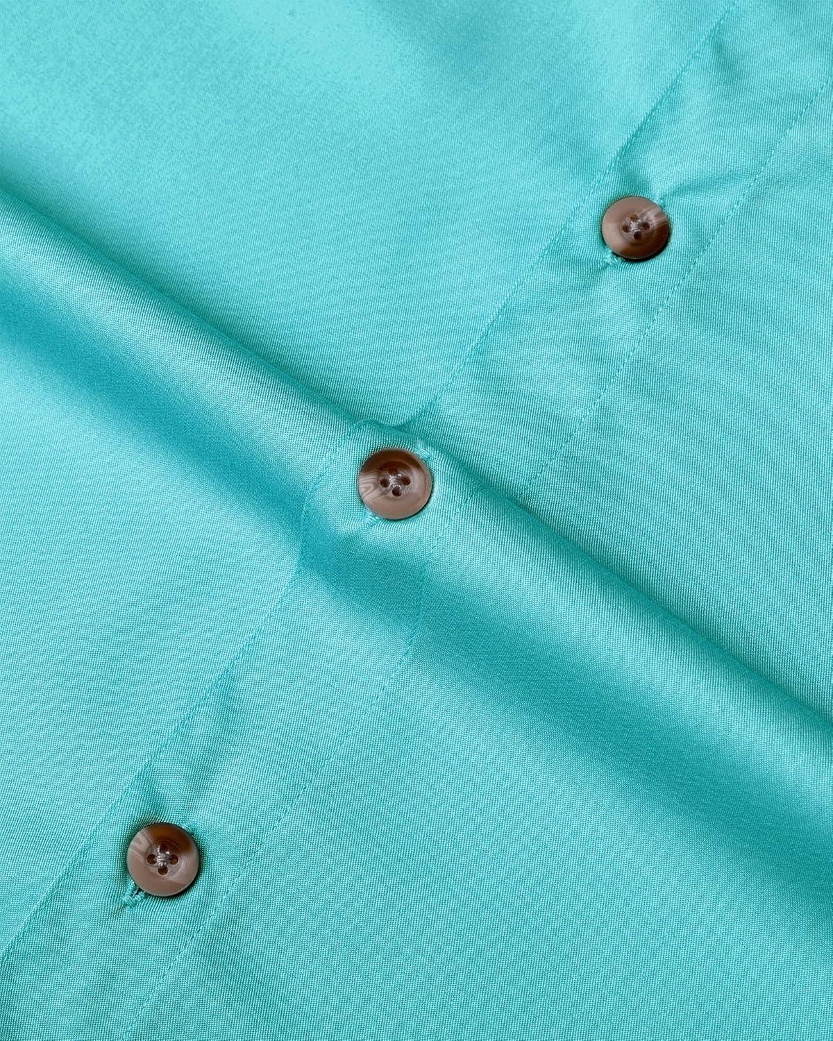 imageAlimens ampamp Gentle Short Sleeve Fishing Shirt Wicking Fabric Sun Protection Casual Button Down ShirtsBlue Green