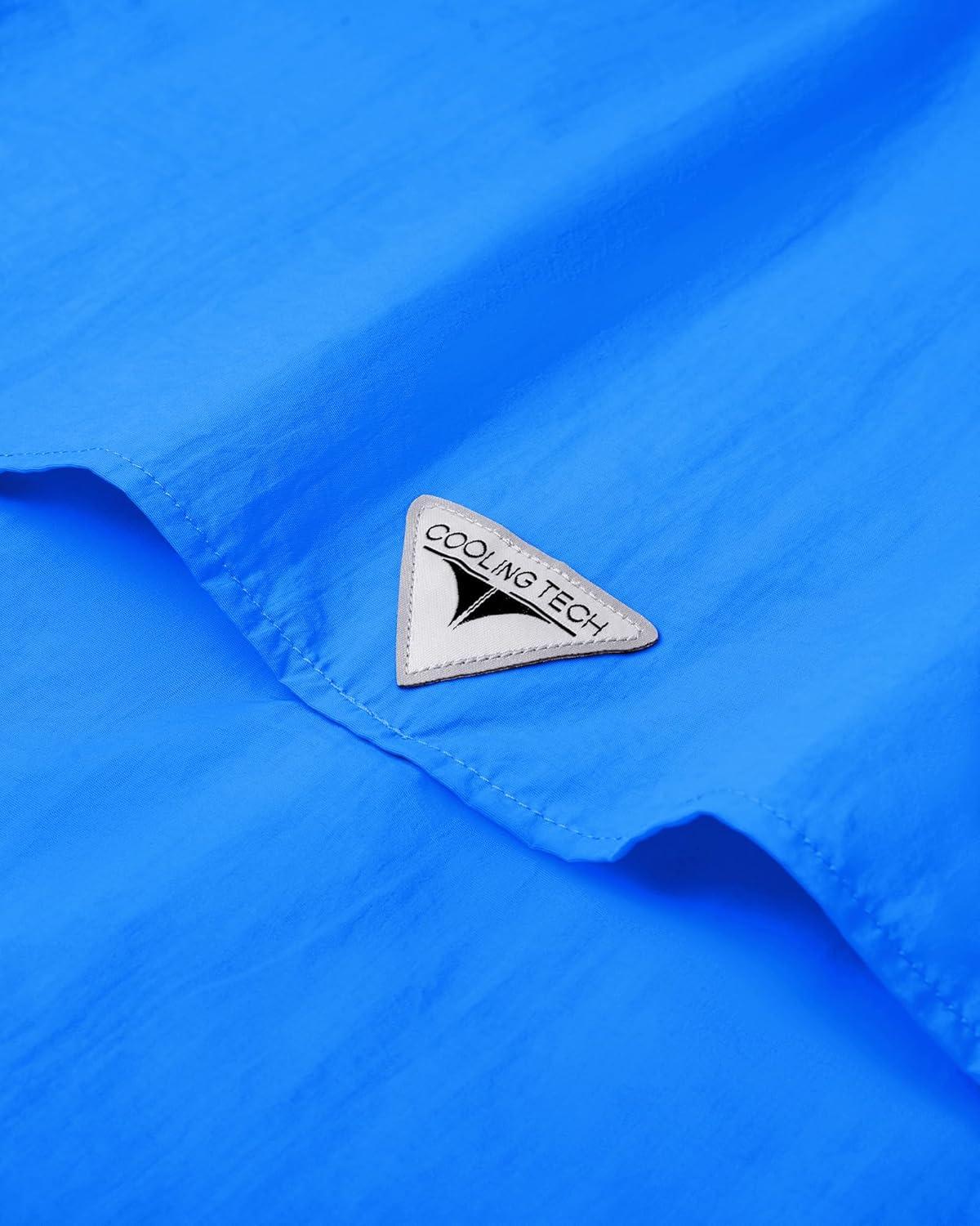 imageAlimens ampamp Gentle Short Sleeve Fishing Shirt Wicking Fabric Sun Protection Casual Button Down ShirtsBright Blue