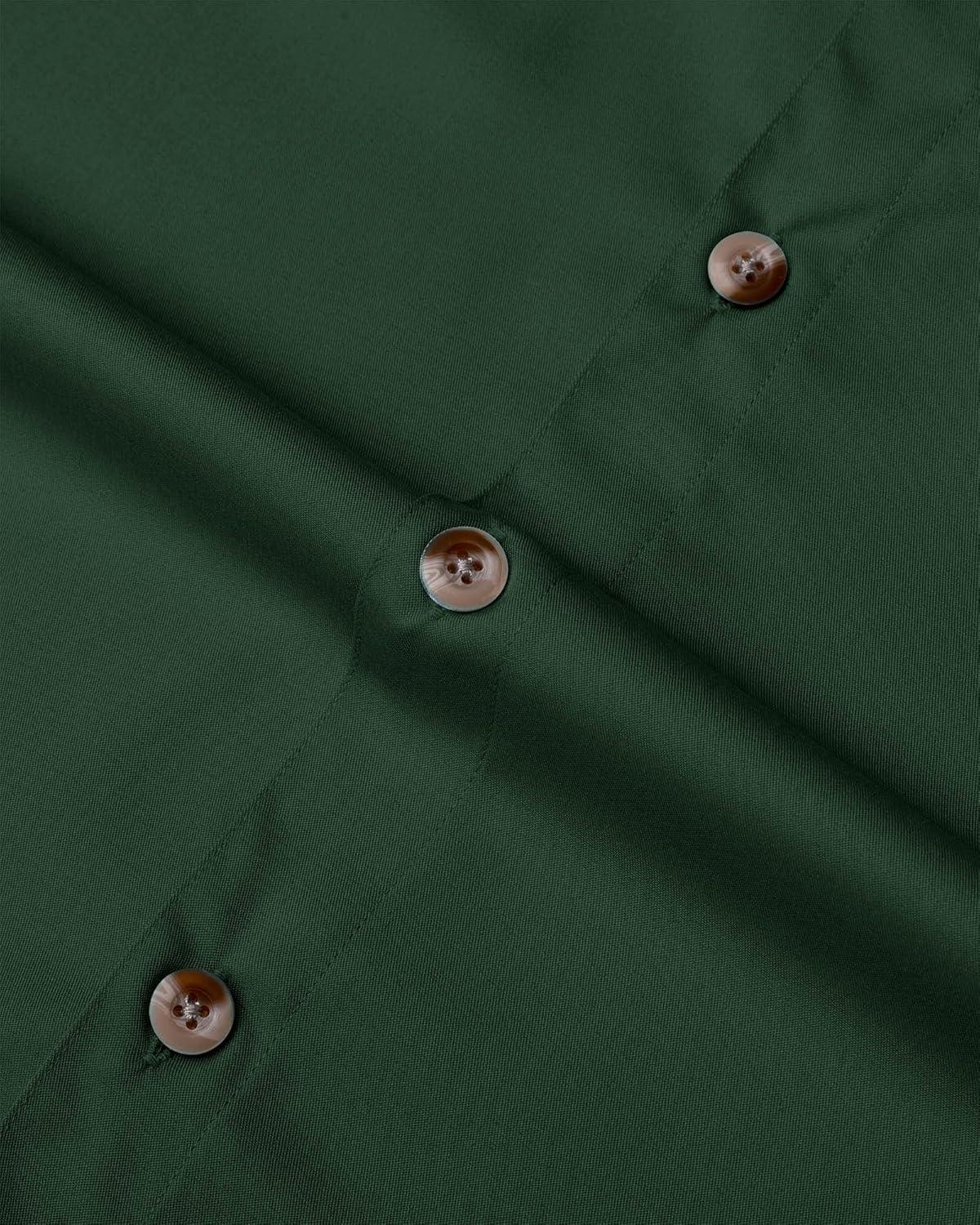 imageAlimens ampamp Gentle Short Sleeve Fishing Shirt Wicking Fabric Sun Protection Casual Button Down ShirtsDark Green