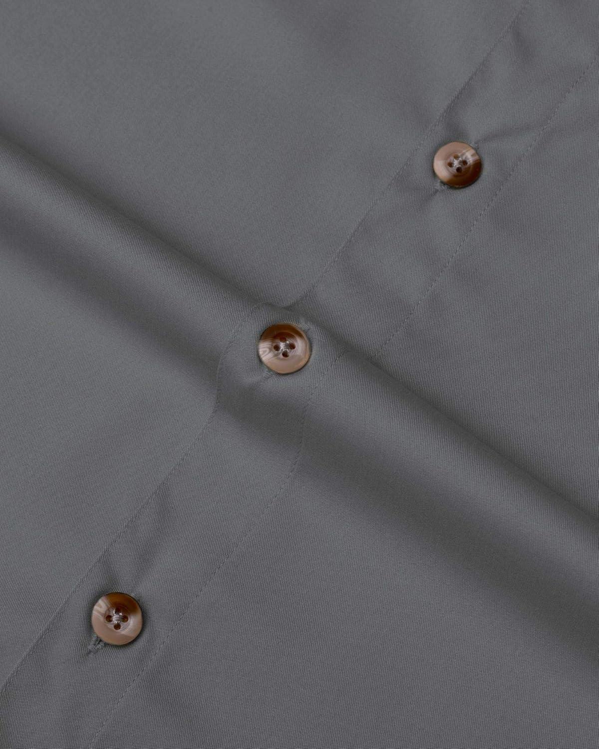 imageAlimens ampamp Gentle Short Sleeve Fishing Shirt Wicking Fabric Sun Protection Casual Button Down ShirtsDark Grey