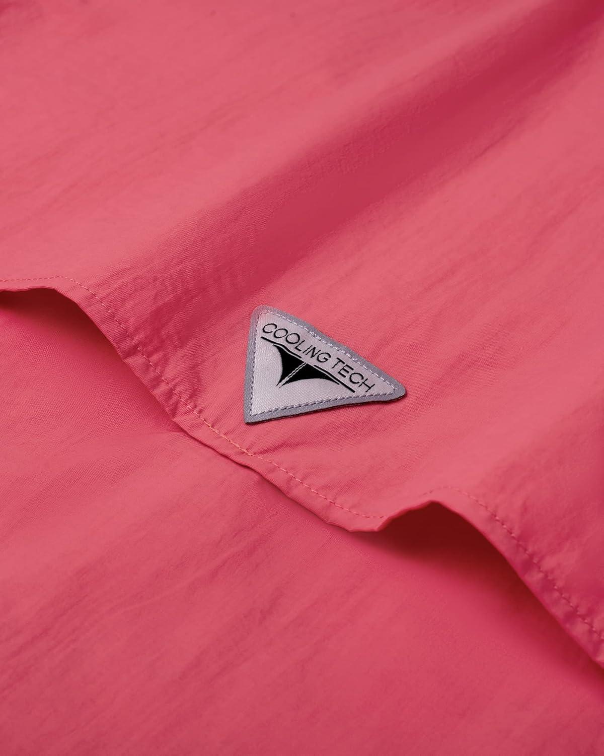 imageAlimens ampamp Gentle Short Sleeve Fishing Shirt Wicking Fabric Sun Protection Casual Button Down ShirtsSalmon