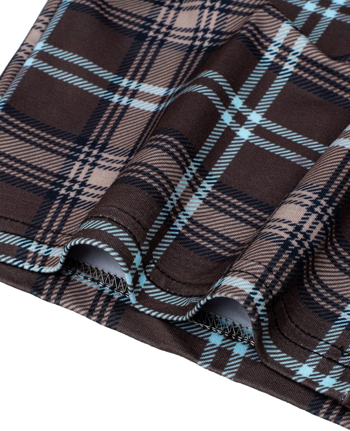 imageAlimens ampamp Gentle Womens Pajama Pants Plaid Stretch Comfy Lounge Pants Drawstring Waist Sleep Bottoms with PocketsBrown