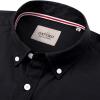 Alimens & Gentle Boys Long Sleeve Solid Button Down Oxford Shirt Collared Cotton Top with Chest Pocket(Black)
