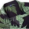 Alimens & Gentle Hawaiian Shirt for Men Summer Beach Casual Short Sleeve Button Down Shirts Printed Tropical Vacation Shirts(Black Green)