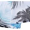 Alimens & Gentle Hawaiian Shirt for Men Summer Beach Casual Short Sleeve Button Down Shirts Printed Tropical Vacation Shirts(Blue White Palm)
