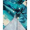 Alimens & Gentle Hawaiian Shirt for Men Summer Beach Casual Short Sleeve Button Down Shirts Printed Tropical Vacation Shirts(Dark Green Beach)