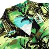 Alimens & Gentle Hawaiian Shirt for Men Summer Beach Casual Short Sleeve Button Down Shirts Printed Tropical Vacation Shirts(Green Beach)