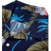 Alimens & Gentle Hawaiian Shirt for Men Summer Beach Casual Short Sleeve Button Down Shirts Printed Tropical Vacation Shirts(Navy Blue)