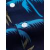 Alimens & Gentle Hawaiian Shirt for Men Summer Beach Casual Short Sleeve Button Down Shirts Printed Tropical Vacation Shirts(Navy Blue)