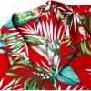 Alimens & Gentle Hawaiian Shirt for Men Summer Beach Casual Short Sleeve Button Down Shirts Printed Tropical Vacation Shirts(Red Green)