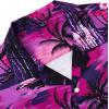 Alimens & Gentle Hawaiian Shirt for Men Summer Beach Casual Short Sleeve Button Down Shirts Printed Tropical Vacation Shirts(Rosy Beach)