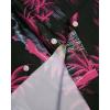 Alimens & Gentle Hawaiian Shirt for Men Summer Beach Casual Short Sleeve Button Down Shirts Printed Tropical Vacation Shirts(Rosy Black Beach)