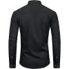 Alimens & Gentle Men’s Banded Collar Dress Shirts Wrinkle Free Long Sleeve Mandarin Collar Button Down Shirt(Black)