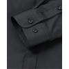 Alimens & Gentle Men’s Banded Collar Dress Shirts Wrinkle Free Long Sleeve Mandarin Collar Button Down Shirt(Black)
