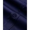 Alimens & Gentle Men’s Banded Collar Dress Shirts Wrinkle Free Long Sleeve Mandarin Collar Button Down Shirt(Navy)