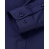 Alimens & Gentle Men’s Banded Collar Dress Shirts Wrinkle Free Long Sleeve Mandarin Collar Button Down Shirt(Navy)