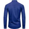 Alimens & Gentle Men’s Banded Collar Dress Shirts Wrinkle Free Long Sleeve Mandarin Collar Button Down Shirt(Royal Blue)