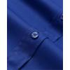 Alimens & Gentle Men’s Banded Collar Dress Shirts Wrinkle Free Long Sleeve Mandarin Collar Button Down Shirt(Royal Blue)
