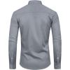 Alimens & Gentle Men’s Banded Collar Dress Shirts Wrinkle Free Long Sleeve Mandarin Collar Button Down Shirt(Silver Gray)