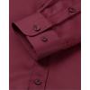 Alimens & Gentle Men’s Banded Collar Dress Shirts Wrinkle Free Long Sleeve Mandarin Collar Button Down Shirt(Wine Red)