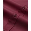 Alimens & Gentle Men’s Banded Collar Dress Shirts Wrinkle Free Long Sleeve Mandarin Collar Button Down Shirt(Wine Red)