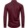 Alimens & Gentle Men’s Banded Collar Dress Shirts Wrinkle Free Long Sleeve Mandarin Collar Button Down Shirt(Wine Red)