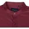 Alimens & Gentle Men’s Banded Collar Dress Shirts Wrinkle Free Long Sleeve Mandarin Collar Button Down Shirt(Wine Red)