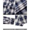 Alimens & Gentle Men’s Button Down Regular Fit Long Sleeve Plaid Flannel Casual Shirts(Blue White)