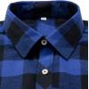 Alimens & Gentle Men’s Button Down Regular Fit Long Sleeve Plaid Flannel Casual Shirts(Blue/Black Plaid)