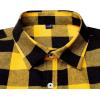 Alimens & Gentle Men’s Button Down Regular Fit Long Sleeve Plaid Flannel Casual Shirts(Bright Yellow Plaid)