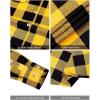 Alimens & Gentle Men’s Button Down Regular Fit Long Sleeve Plaid Flannel Casual Shirts(Bright Yellow Plaid)