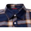 Alimens & Gentle Men’s Button Down Regular Fit Long Sleeve Plaid Flannel Casual Shirts(Dark Blue Grey)