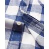 Alimens & Gentle Men’s Button Down Regular Fit Long Sleeve Plaid Flannel Casual Shirts(Dark Blue&beige)