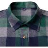 Alimens & Gentle Men’s Button Down Regular Fit Long Sleeve Plaid Flannel Casual Shirts(Green Grey Plaid)