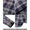 Alimens & Gentle Men’s Button Down Regular Fit Long Sleeve Plaid Flannel Casual Shirts(Grey Navy Plaid)