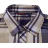 Alimens & Gentle Men’s Button Down Regular Fit Long Sleeve Plaid Flannel Casual Shirts(Navy Beige)