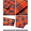 Alimens & Gentle Men’s Button Down Regular Fit Long Sleeve Plaid Flannel Casual Shirts(Orange Grey)