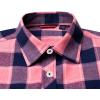 Alimens & Gentle Men’s Button Down Regular Fit Long Sleeve Plaid Flannel Casual Shirts(Pink Navy Plaid)
